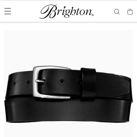 Black Men’s Brighton Leather Belt - Picture 10 of 11